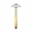 FlyerFit® 14K Yellow and 14K White Gold Micropave Halo Engagement Ring