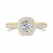 FlyerFit® 14K Yellow Gold Micropave Halo Engagement Ring