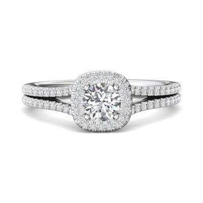 flyerfit® platinum split shank engagement ring