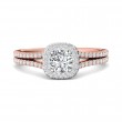 FlyerFit® 14K Pink Gold Shank And White Gold Top Split Shank Engagement Ring