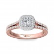 FlyerFit® 14K Pink Gold Shank And White Gold Top Split Shank Engagement Ring