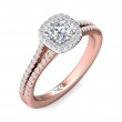 FlyerFit® 14K Pink Gold Shank And White Gold Top Split Shank Engagement Ring