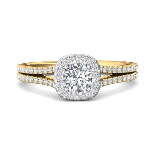 FlyerFit&reg; 14K Yellow and 14K White Gold Split Shank Engagement Ring