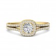 FlyerFit® 18K Yellow Gold Split Shank Engagement Ring