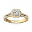 FlyerFit® 18K Yellow Gold Split Shank Engagement Ring