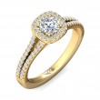 FlyerFit® 18K Yellow Gold Split Shank Engagement Ring