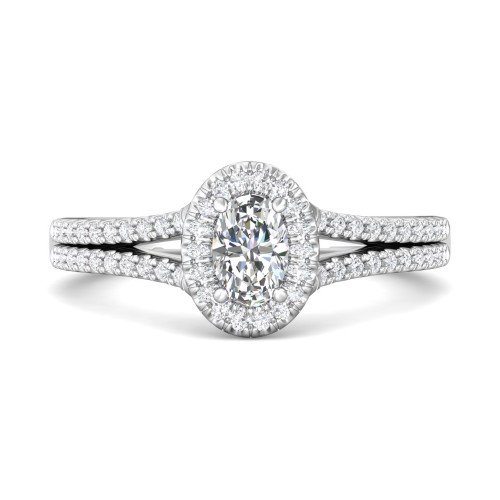 FlyerFit&reg; Platinum Split Shank Engagement Ring