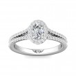 FlyerFit® Platinum Split Shank Engagement Ring