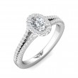 FlyerFit® Platinum Split Shank Engagement Ring