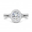FlyerFit® 18K White Gold Split Shank Engagement Ring
