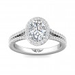 FlyerFit® 18K White Gold Split Shank Engagement Ring