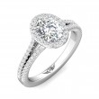 FlyerFit® 18K White Gold Split Shank Engagement Ring