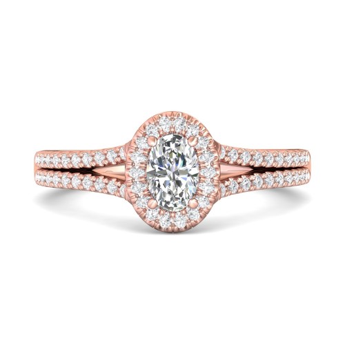 FlyerFit&reg; 18K Pink Gold Split Shank Engagement Ring