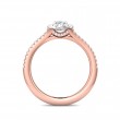 FlyerFit® 18K Pink Gold Shank And White Gold Top Split Shank Engagement Ring