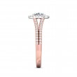 FlyerFit® 18K Pink Gold Shank And White Gold Top Split Shank Engagement Ring