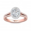 FlyerFit® 18K Pink Gold Shank And White Gold Top Split Shank Engagement Ring