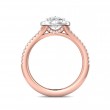 FlyerFit® 18K Pink Gold Shank And White Gold Top Split Shank Engagement Ring