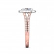 FlyerFit® 18K Pink Gold Shank And White Gold Top Split Shank Engagement Ring