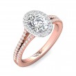 FlyerFit® 18K Pink Gold Shank And White Gold Top Split Shank Engagement Ring