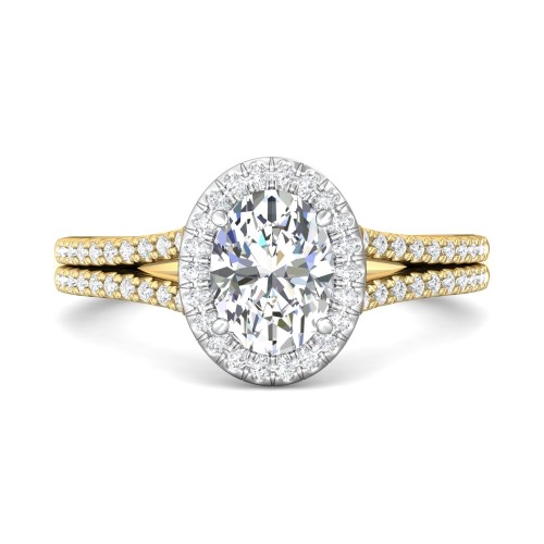 FlyerFit&reg; 14K Yellow and 14K White Gold Split Shank Engagement Ring