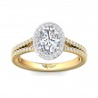 FlyerFit® 18K Yellow Gold Shank And White Gold Top Split Shank Engagement Ring