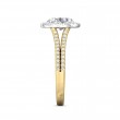 FlyerFit® 18K Yellow Gold Shank And White Gold Top Split Shank Engagement Ring