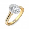 FlyerFit® 18K Yellow Gold Shank And White Gold Top Split Shank Engagement Ring