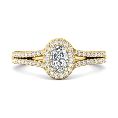 FlyerFit&reg; 18K Yellow Gold Split Shank Engagement Ring