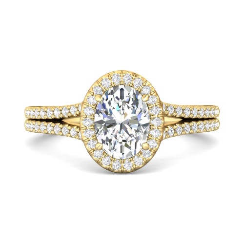 FlyerFit&reg; 18K Yellow Gold Split Shank Engagement Ring