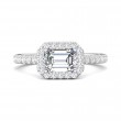 FlyerFit® Platinum Micropave Halo Engagement Ring