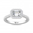 FlyerFit® Platinum Micropave Halo Engagement Ring