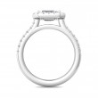 FlyerFit® Platinum Micropave Halo Engagement Ring