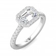 FlyerFit® Platinum Micropave Halo Engagement Ring