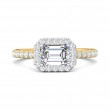 FlyerFit® 14K Yellow and 14K White Gold Micropave Halo Engagement Ring
