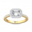 FlyerFit® 14K Yellow and 14K White Gold Micropave Halo Engagement Ring