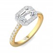 FlyerFit® 14K Yellow and 14K White Gold Micropave Halo Engagement Ring