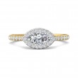 FlyerFit® 14K Yellow and 14K White Gold Micropave Halo Engagement Ring
