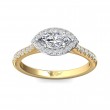 FlyerFit® 14K Yellow and 14K White Gold Micropave Halo Engagement Ring