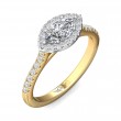 FlyerFit® 14K Yellow and 14K White Gold Micropave Halo Engagement Ring