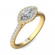 FlyerFit® 14K Yellow Gold Micropave Halo Engagement Ring