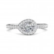 FlyerFit® Platinum Micropave Halo Engagement Ring