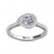 FlyerFit® Platinum Micropave Halo Engagement Ring