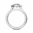 FlyerFit® Platinum Micropave Halo Engagement Ring