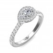 FlyerFit® Platinum Micropave Halo Engagement Ring