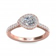 FlyerFit® 14K Pink Gold Micropave Halo Engagement Ring