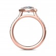 FlyerFit® 14K Pink Gold Micropave Halo Engagement Ring