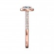 FlyerFit® 14K Pink Gold Micropave Halo Engagement Ring