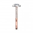 FlyerFit® 14K Pink Gold Shank And White Gold Top Micropave Halo Engagement Ring