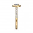 FlyerFit® 14K Yellow Gold Micropave Halo Engagement Ring