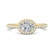 FlyerFit® 14K Yellow Gold Micropave Halo Engagement Ring